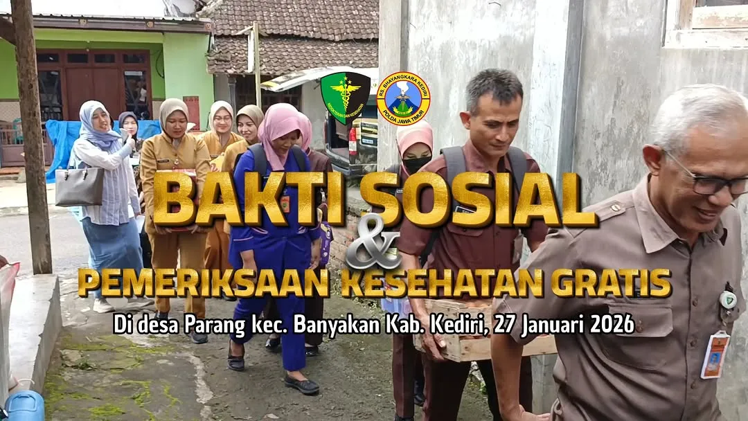 PENYALURAN BANTUAN SOSIAL DAN BAKTIKES RS BHAYANGKARA KEDIRI KEPADA DESA BINAAN