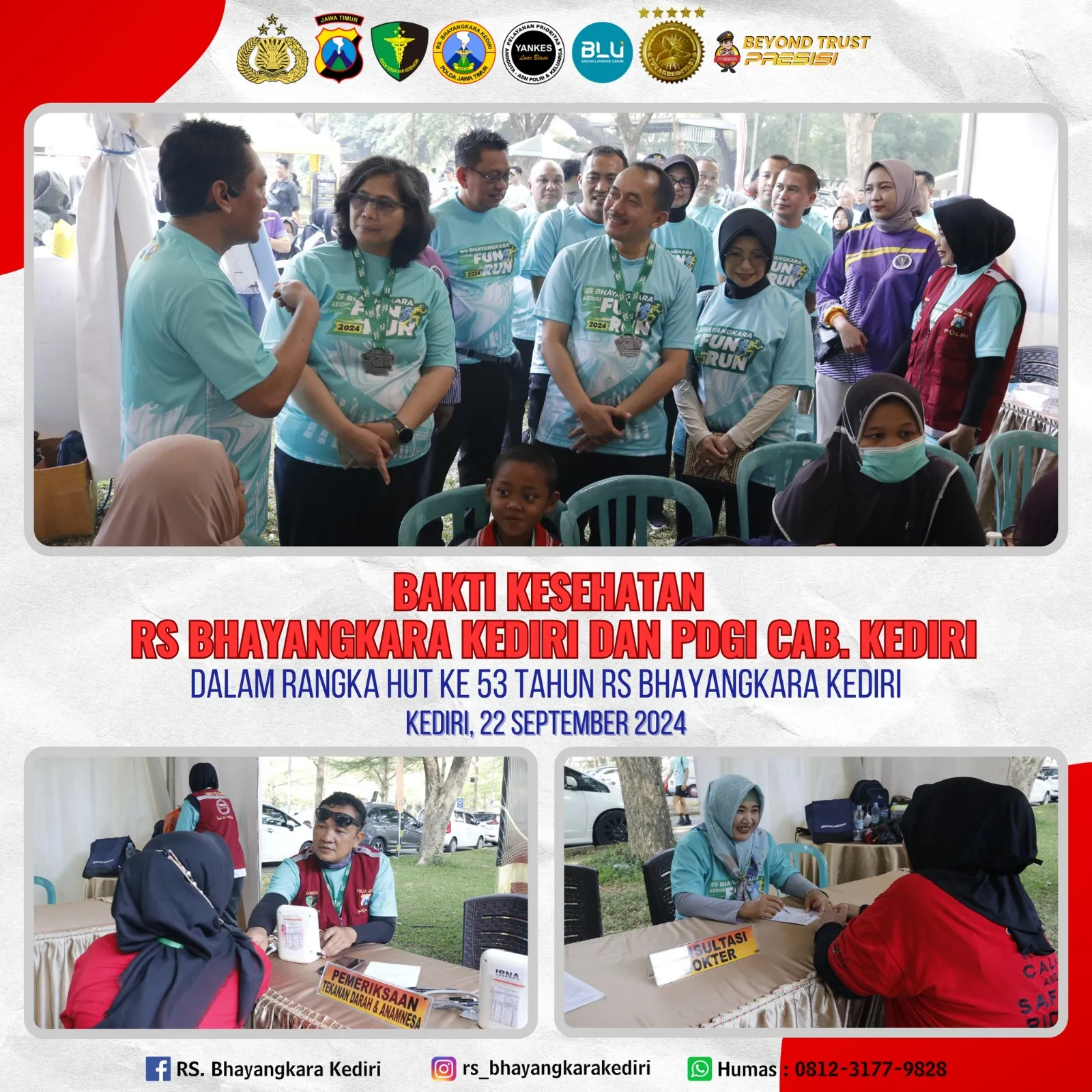 BAKTI KESEHATAN HUT RS BHAYANGKARA KEDIRI KE-53